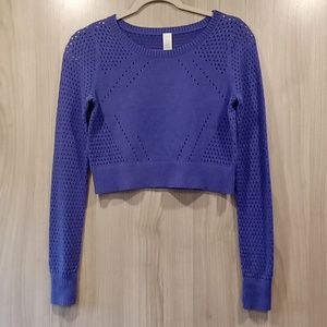 EUC Ivivva Girl's Open Knit-work Sweater Crop top